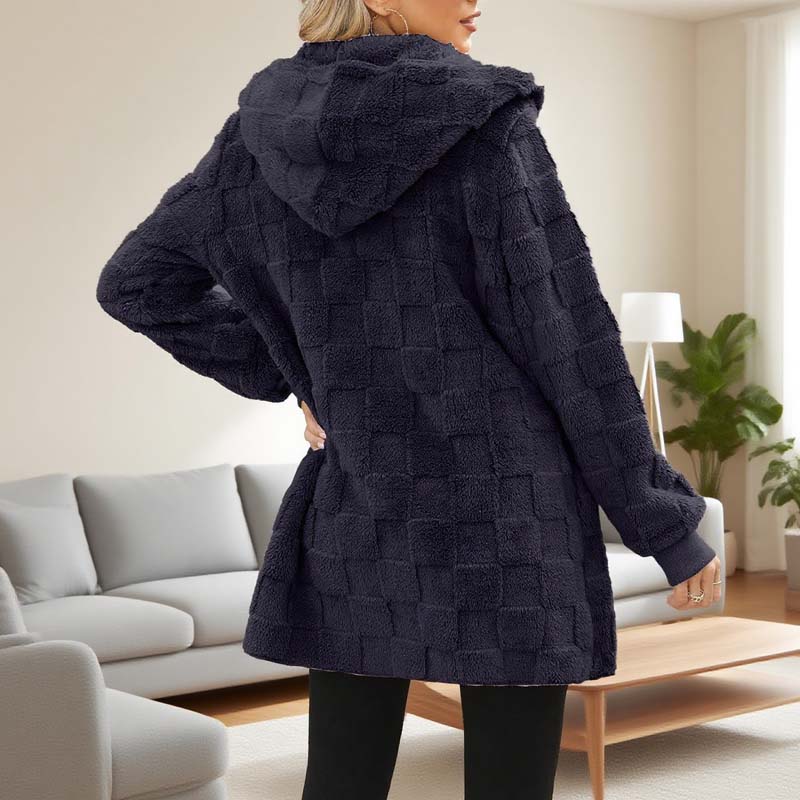 Zinnabelle - Plush Textured Hooded Cardigan