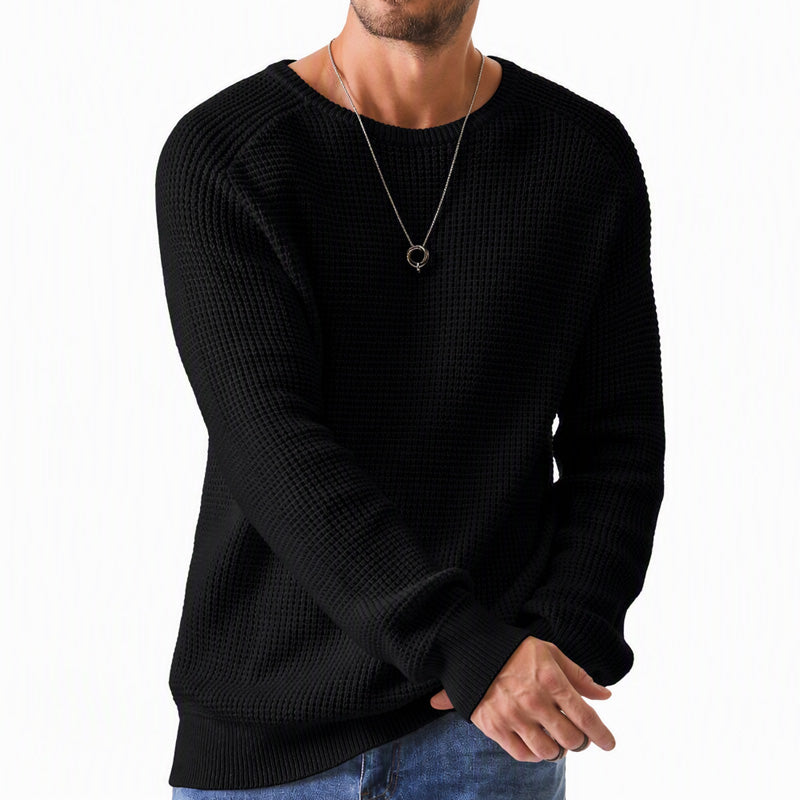 Isric - Textured Crew Neck Knit Sweater