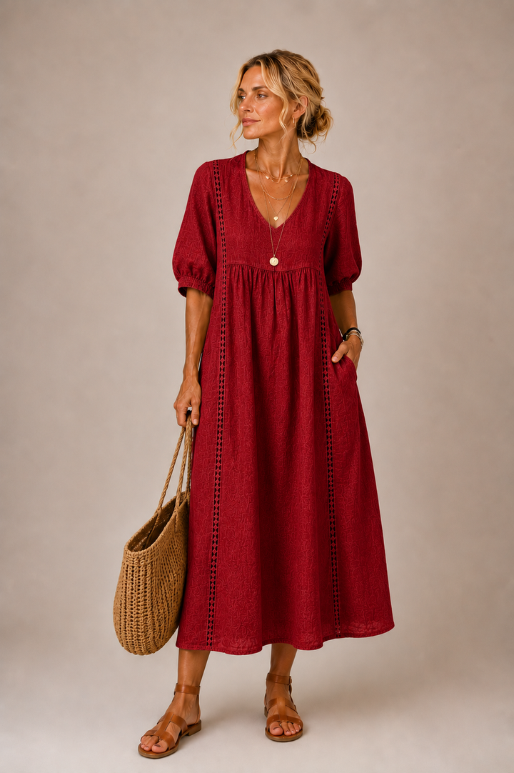 Serenia - Lightweight Lace-Trim Blouse