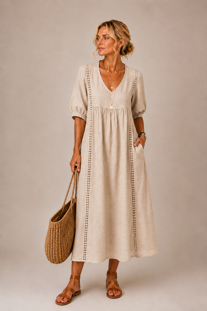 Serenia - Lightweight Lace-Trim Blouse