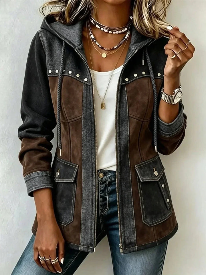 Keeley - Contrast-Panel Hooded Jacket