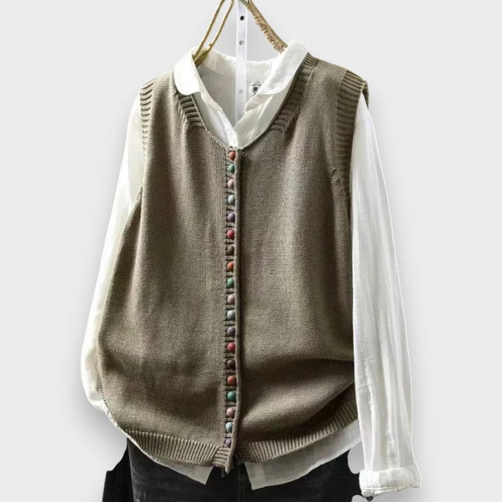 Iris - Soft-Touch Sleeveless Cardigan